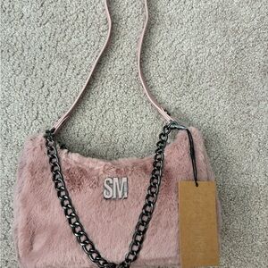 Steve Madden Blush Faux Fur Shoulder Bag